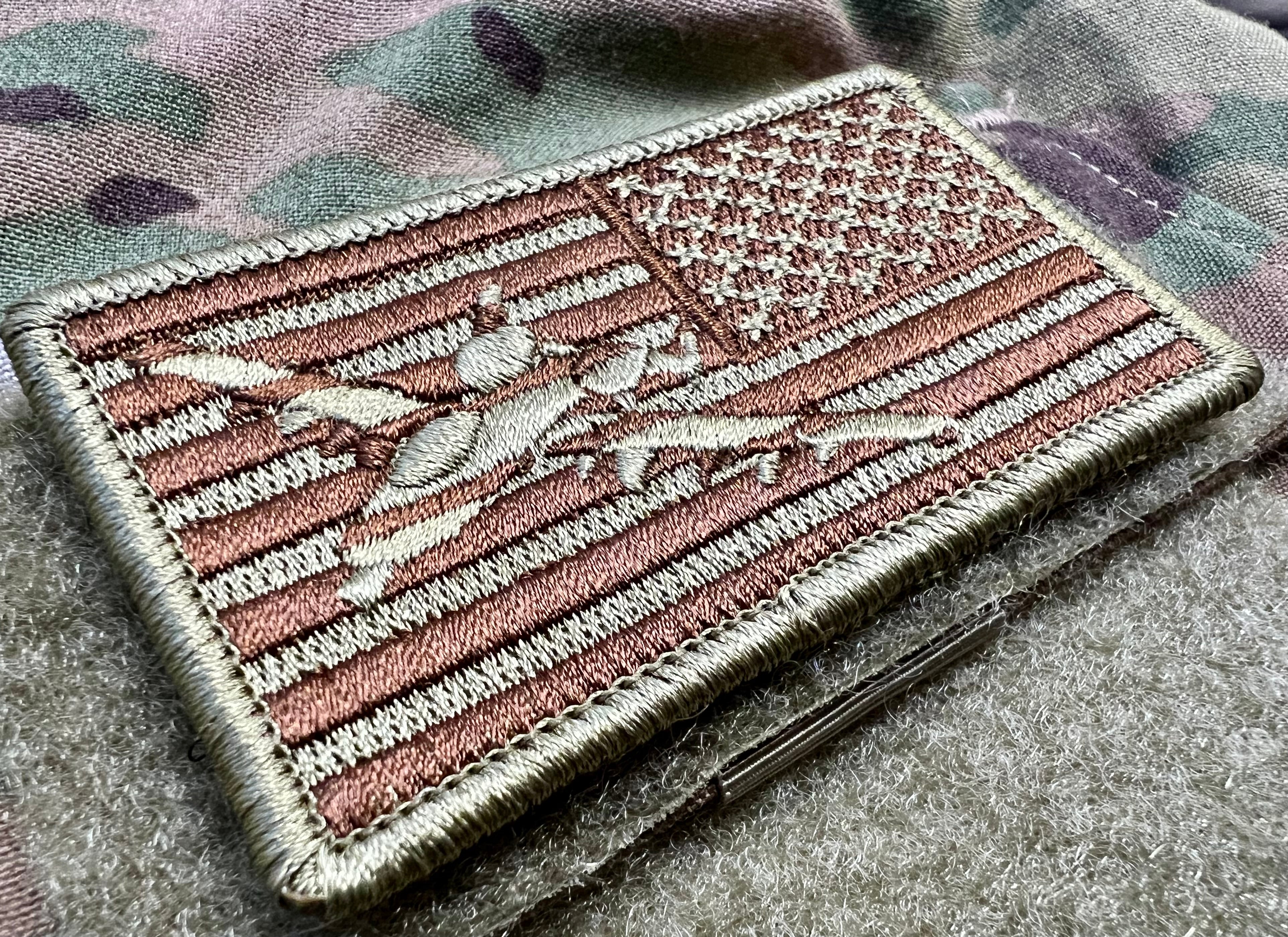 Spice Brown Reversed American Flag with A-10