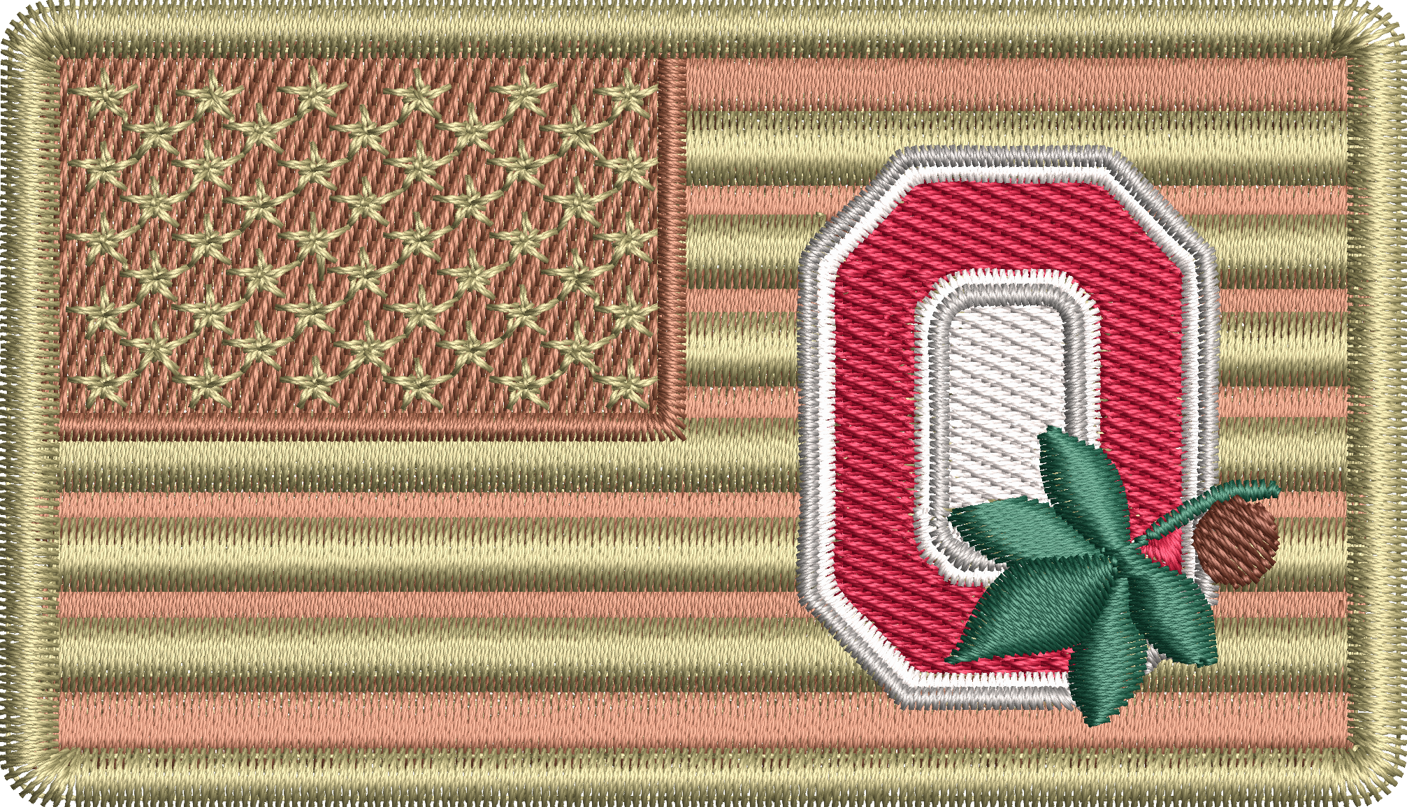 United States Flag w/ Buckeye & Block O OCP