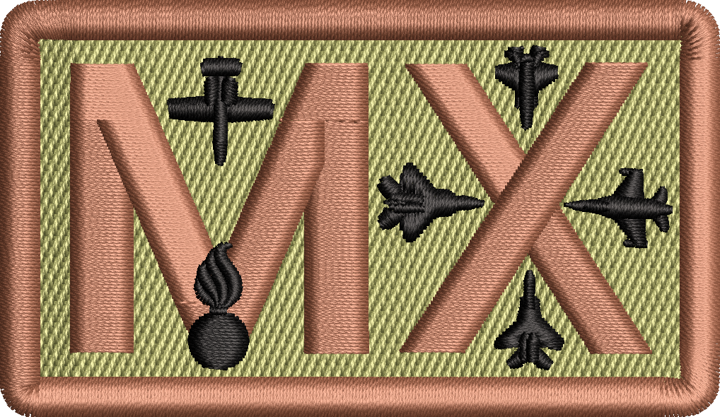 MX- Duty Identifier Patch *f-35, f-22, f-16, f-15, a-10, Ammo Pisspot*