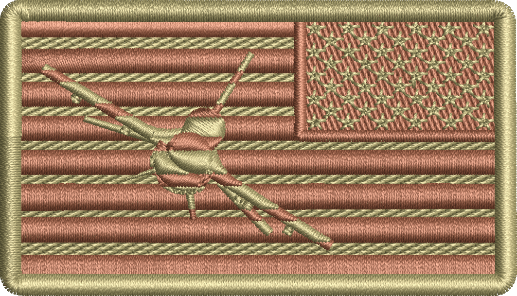 F-16 Spice Brown Reversed American Flag - FRONT FACING
