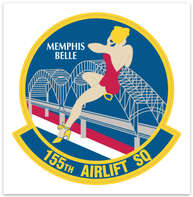 155th Airlift Squadron Patch - Sticker