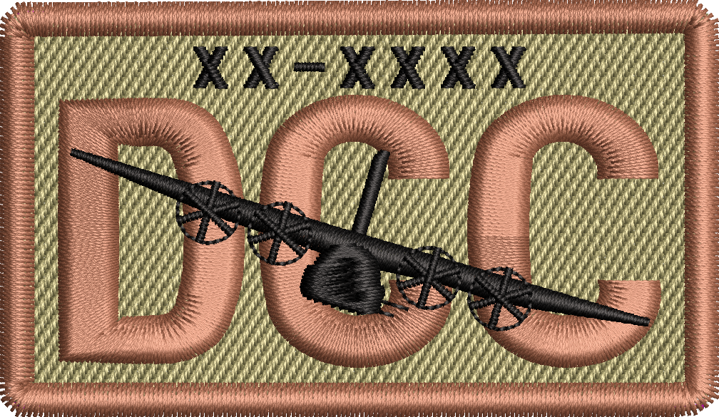 DCC Duty Identifier Patch with C130 (Banked) *Custom Tail Numbers*