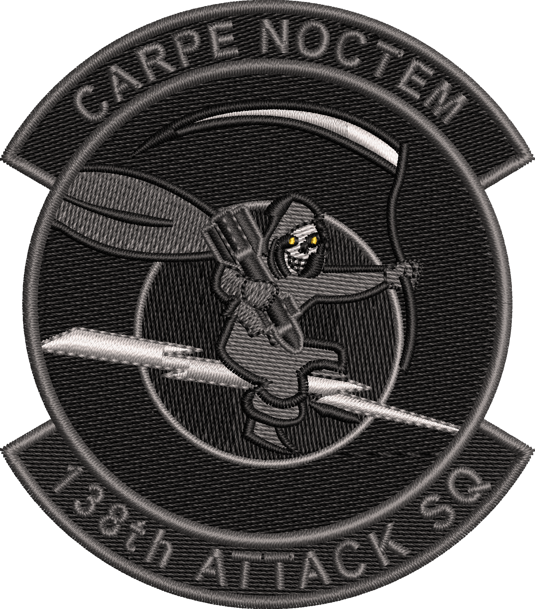 138th Attack Squadron Patch (NYANG) Blackout CARPE NOCTEM - 2020