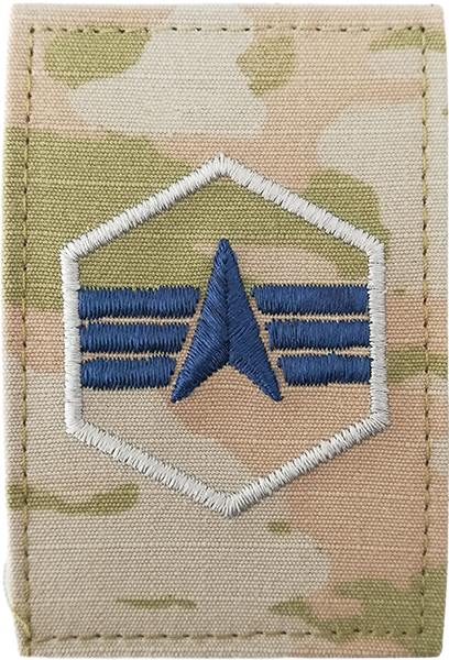 E-4 SPECIALIST- U.S. SPACE FORCE OCP RANK -- W/HOOK BACKING