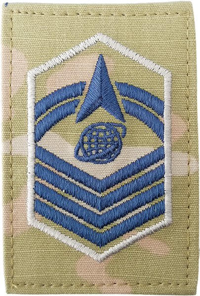 E-8 Senior Master Sergeant - U.S. SPACE FORCE OCP RANK -- W/HOOK BACKING