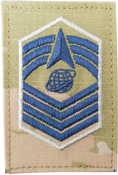 E-9 Chief Master Sergeant - U.S. SPACE FORCE OCP RANK -- W/HOOK BACKING