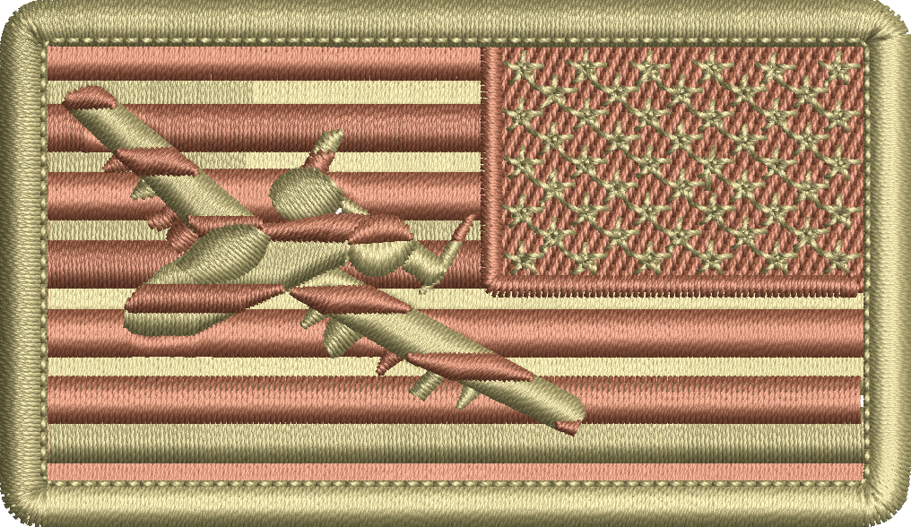 Spice Brown Reversed American Flag with A-10