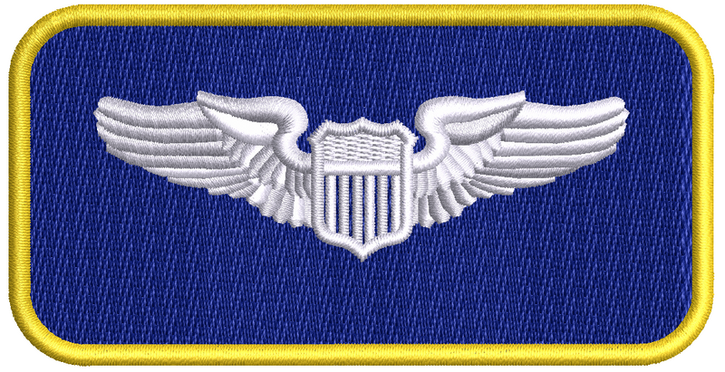 Ultramarine Blue  Air Force Yellow and White - Name Tag (TIOH colors)