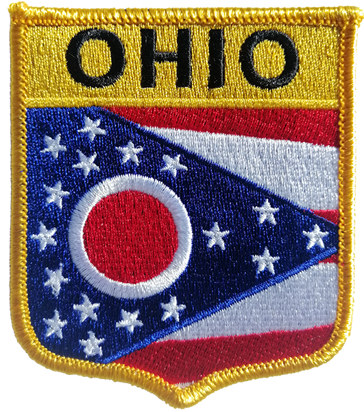 Ohio 3.75 Shield  with Gold Border