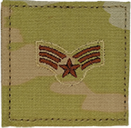 E-4 SrA -- U.S. AIR FORCE OCP RANK -- W/HOOK BACKING