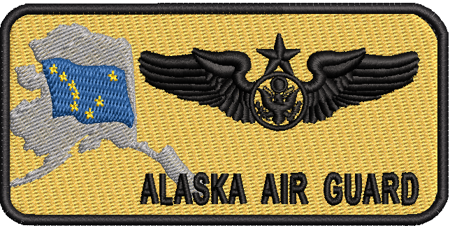 Standard Name Tag - Alaska Air National Guard W/ Leather Backing - Reaper Patches