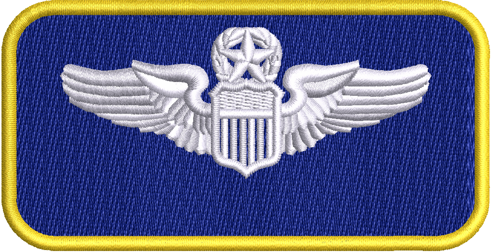 Ultramarine Blue  Air Force Yellow and White - Name Tag (TIOH colors)