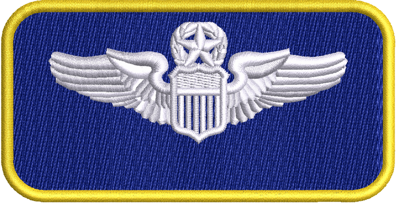 Ultramarine Blue  Air Force Yellow and White - Name Tag (TIOH colors)