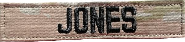 JONES - Army Name Tape - Hook Fastener - 3 Color OCP