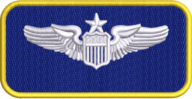 Ultramarine Blue  Air Force Yellow and White - Name Tag (TIOH colors)